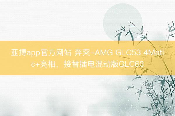 亚搏app官方网站 奔突-AMG GLC53 4Matic+亮相，接替插电混动版GLC63
