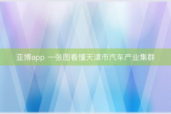 亚博app 一张图看懂天津市汽车产业集群