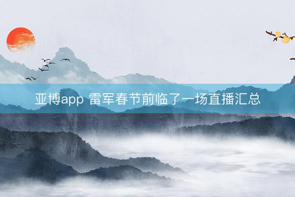 亚博app 雷军春节前临了一场直播汇总