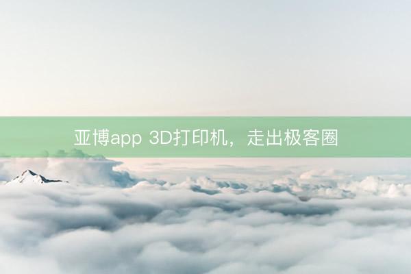 亚博app 3D打印机,走出极客圈