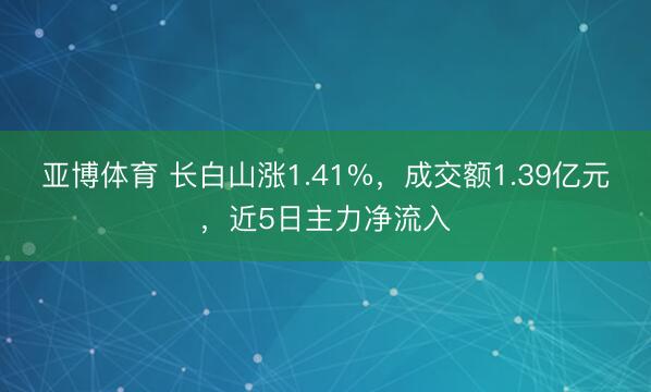 亚博体育 长白山涨1.41%,成交额1.39亿元,近5日主力净流入
