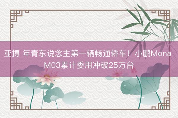 亚搏 年青东说念主第一辆畅通轿车!小鹏Mona M03累计委用冲破25万台